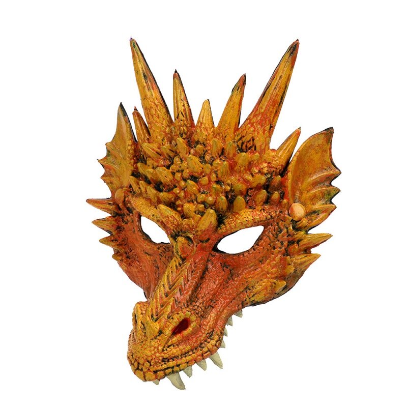 Máscara de media cara de dragón 4D para niños y adolescentes, accesorios de Halloween, decoraciones de fiesta de disfraces, accesorios de Cosplay de dragón para adultos, nuevo