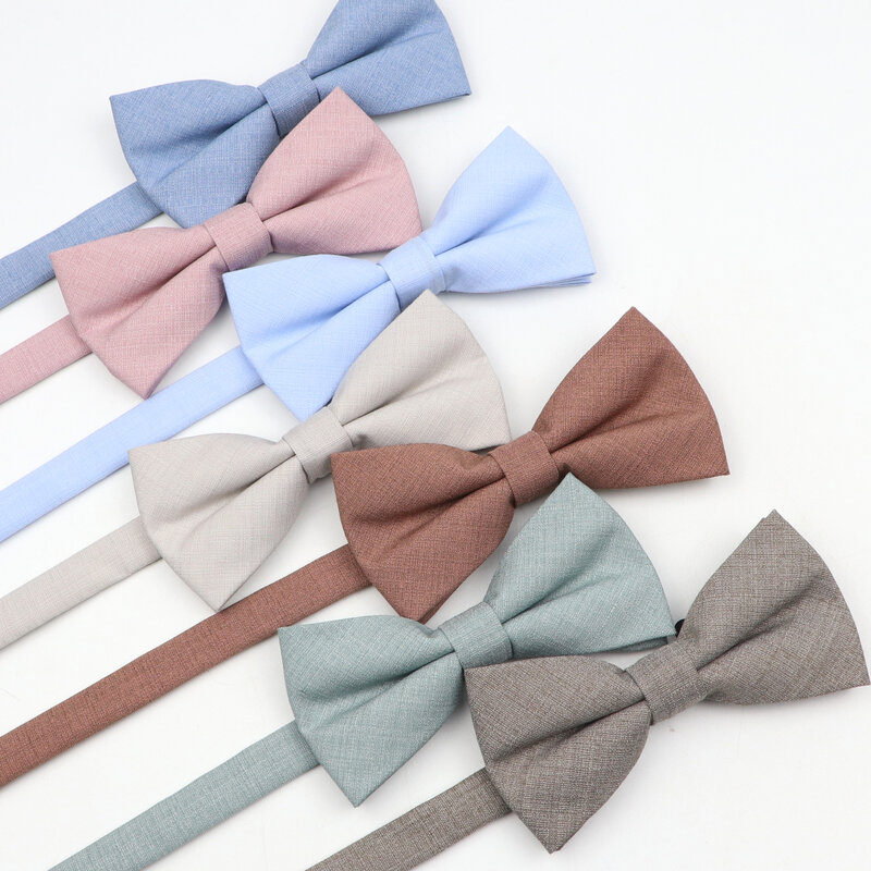 Soft Polyester Solid 15 Colors Father-son Bowtie Set Black Blue Khaki Butterfly Casual Bow Tie For Men Boy Wedding Accessory