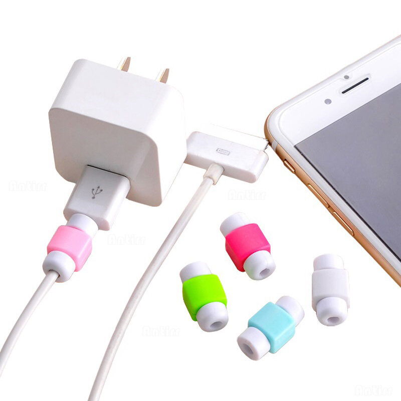 1Pcs USB Cable Protector Saver Earphone Cord Protection Wire Cover 8Pin Random Color Data Charger line Protective Sleeve Hot
