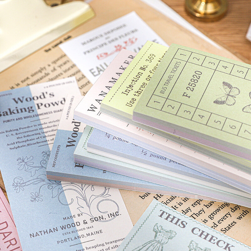 50 arkuszy/opakowanie notes na spirali artykuły papiernicze papier Retro dzienniku planowanie Scrapbooking dekoracja w stylu Vintage Diy papierowy materiał bilet