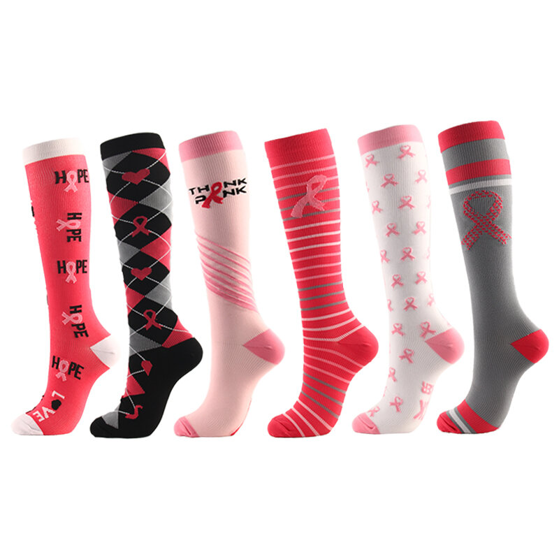 4/5/6/7 Pairs Compression Socks Men Women Knee High Sports Socks for Cycling Running Marathon Varicose Veins Nurse Socks