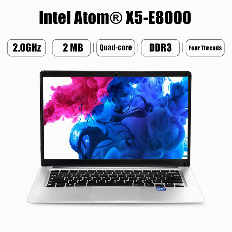 KUU SBooK 14.1 pouces ordinateur portable pour Intel E8000 Quad-core ordinateur portable 4GB RAM 64GB eMMC FHD écran léger ordinateur portable mince