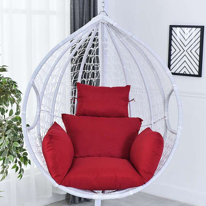 Hanging Hammock Chair Swinging Garden Outdoor Soft Seat Cushion Seat  Dormitory Bedroom Hanging Chair Back With Pillow