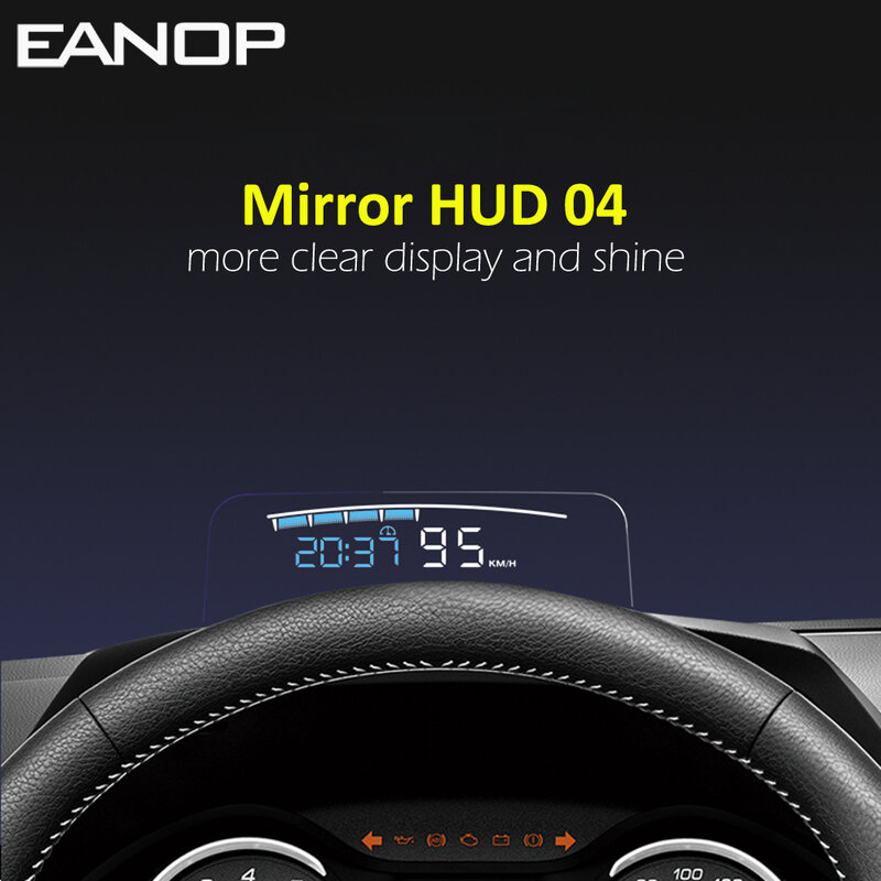 Eanop M40 Obdii Hud Auto Head-Up Display OBD2 Voorruit Snelheid Projector Security Alarm Water Temperatuur Overspeed Rpm Voltage