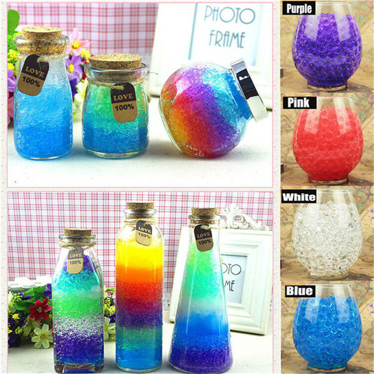 100pcs Big Crystal Soil Mud Hydrogel Gel Kids Children Toy Water Beads Growing Up Water Balls Wedding Home Potted Decoration