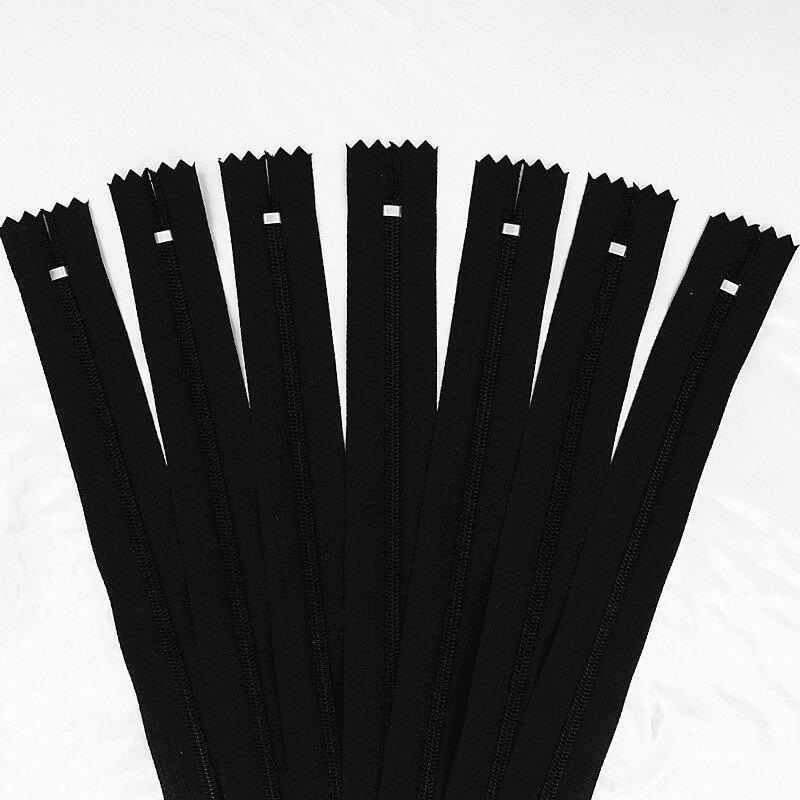 Rouleau de fermeture à glissière en nylon pour tailleur, artisanat d'égout, artisanat noir et blanc, 10 cm, 15 cm-60cm, FGDQRS