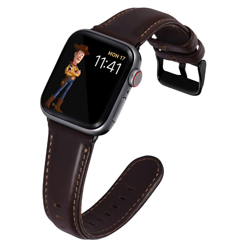 Pulseira para apple watch, série 5 4, 44mm, 40mm, couro genuíno, substituição para iwatch series 3 2 1, 38mm, 42mm
