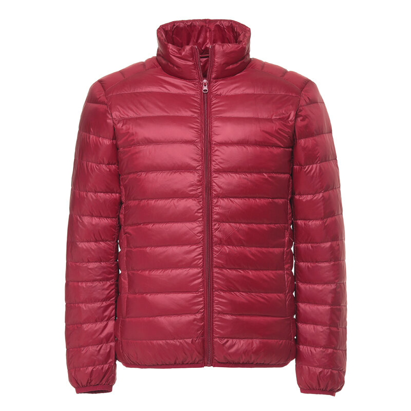 Männer der Ente Unten Jacke 2020 Neue Herbst Winter Männer Mode Lässig Licht Kragen Mantel Marke Kleidung Schwarz Rot Navy