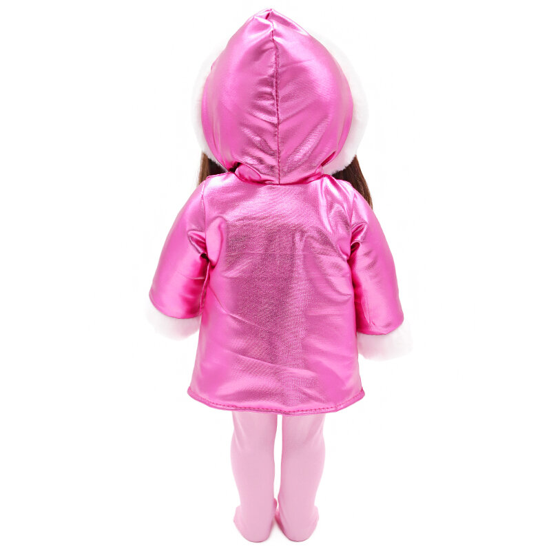 Winter Cotton Doll Clothes For 43cm New Baby Doll Cute Hoodie With Plush Suit Clothes For 18 inch Ameican Our generation Dolls