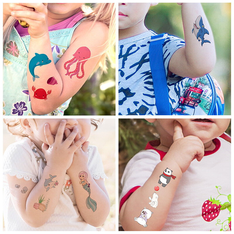 10 шт., Детские водостойкие татуировки-наклейки