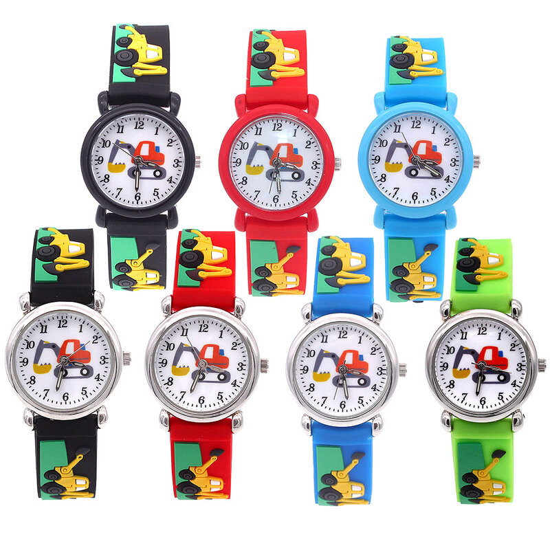 Cartoon Watches Toys Children's Electronic Casual Watch Leather Strap Boys Girl Quartz Watch Kids Gift Boy Gifts