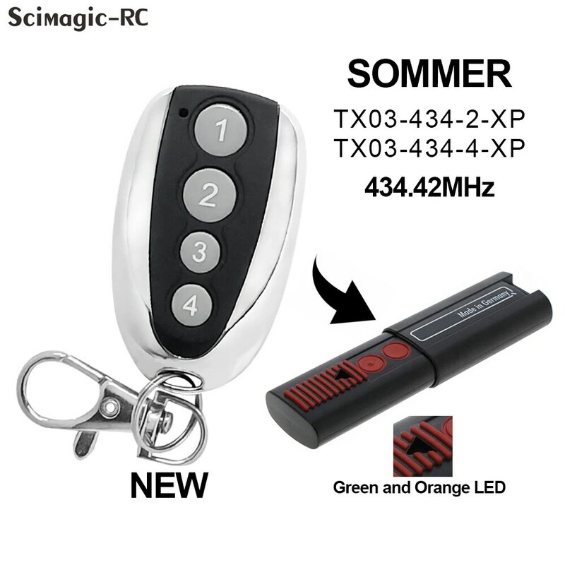 SOMMER TX03-434-4-XP 434.42MHz Pintu Perintah Garasi Pemancar Pembuka Remote Control