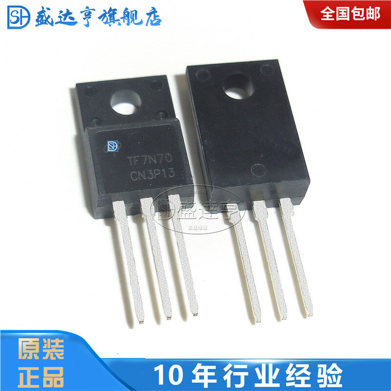 Transistor DIP MOSFET, 10 pièces/lot, Original, nouveau, TF7N70 7A 700V TO220F, en Stock