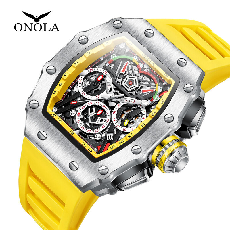 Onola-Relógios de quartzo impermeáveis masculinos, Top Brand, Luxo, Esportes, Cronógrafo, Relógio de pulso