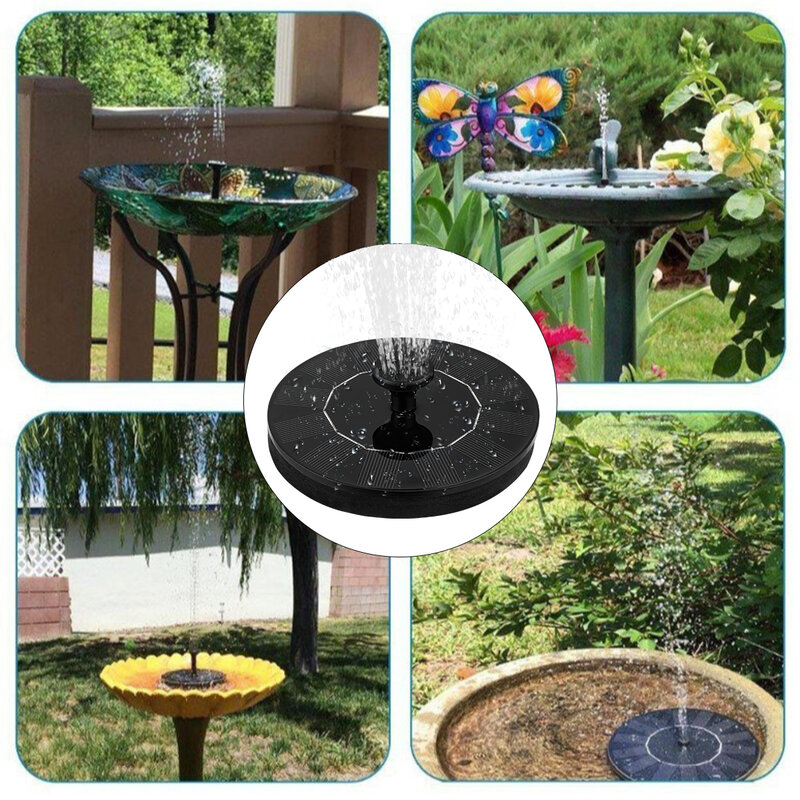 Mini energía Solar de la fuente de agua de jardín piscina estanque 30-45cm al aire libre de Panel Solar Baño de aves agua flotante bomba de jardín decoración #