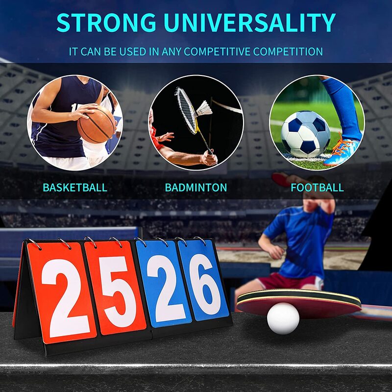 Scoreboard Score Flipper para basquete, tênis, esportes, PU Leather Material, Turn Points Board Keeper