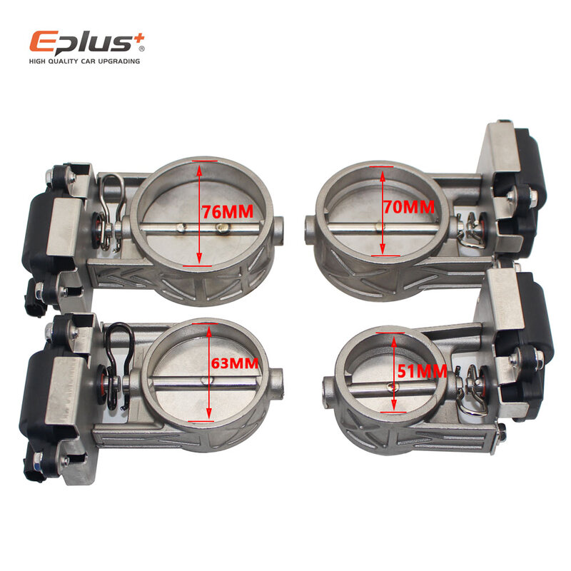 EPLUS-자동차 배기 파이프 전자 밸브 키트, 범용 멀티 앵글 모드 51 63 76MM 컨트롤러 장치, 원격 키트 컨트롤러 스위치