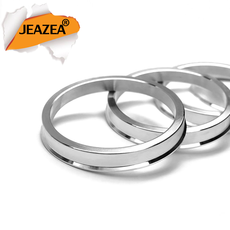 JEAZEA-Anillos universales de aleación de aluminio para rueda de coche, Hub centrico de plata, diámetro exterior = 64,1mm ID = 56,1mm, 4 Uds.
