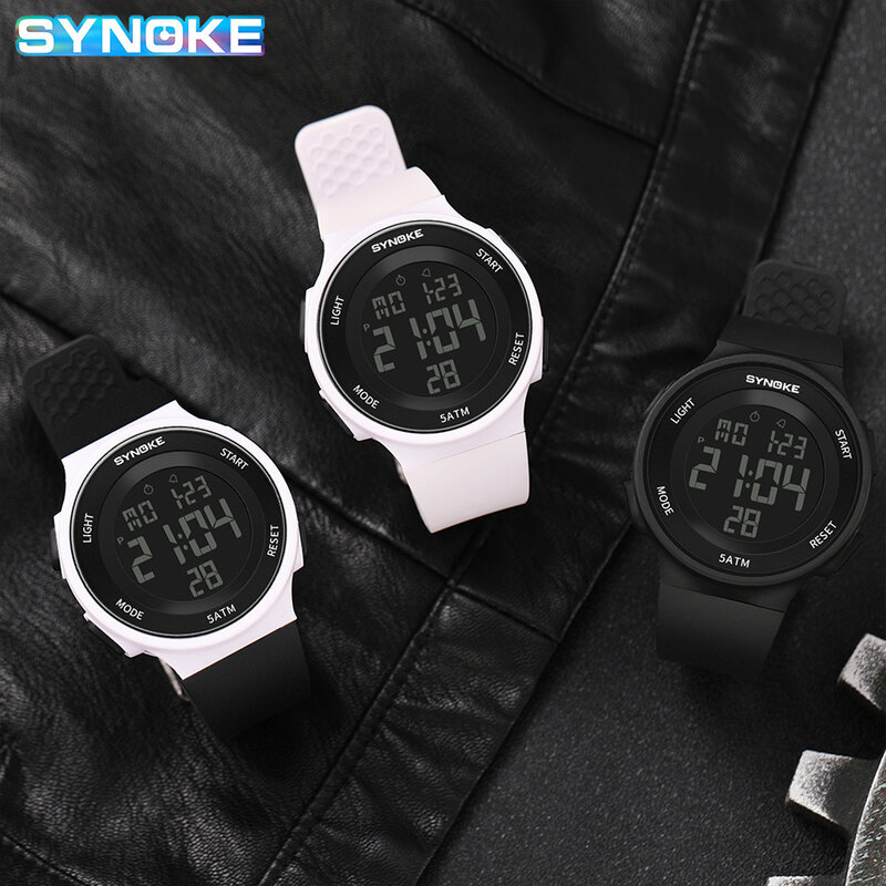 SYNOKE 남성용 분리형 시계, 방수 디지털 손목 시계, LED 알람, 여성용 스포츠 시계