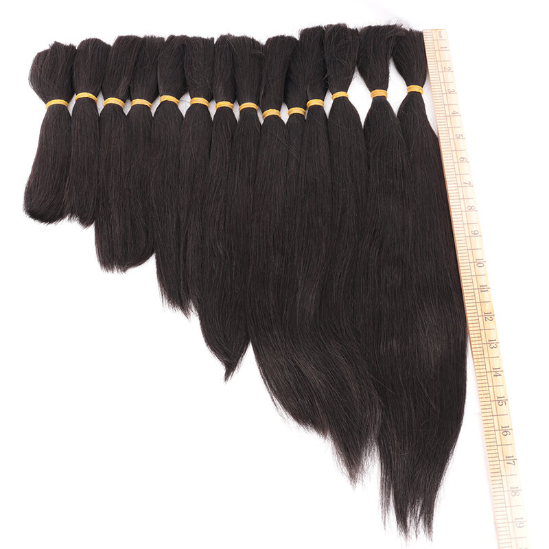 Extensões de cabelo humano a granel para trança cabelo humano a granel curto 50 g/pc brasileiro remy para trança única trama