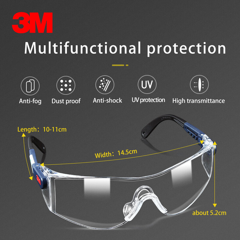 3M10196 Veiligheid Glazen Goggles Anti-Wind Anti Zand Anti Fog Anti Dust Bicyle Sport Reizen Werk Arbeid Beschermende Bril eyewear