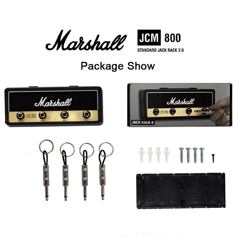 Boîte à clés Marshall JCM800 Standard Jack II Rack 2.0, rangement mural pour clefs style amplificateur vintage, porte-clés en forme de prise pour guitare électrique, idée cadeaux