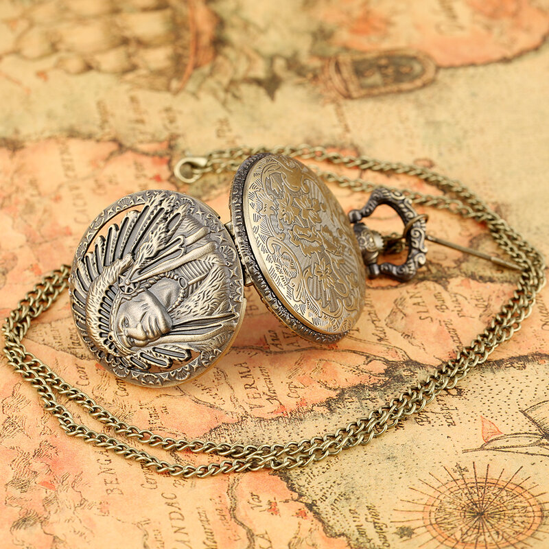 Antique Old Man Ancient Quartz Pocket Watch Men Pendant Watches Alloy Slim FOB Chain Clock Pendant Necklace Watch with Accessory