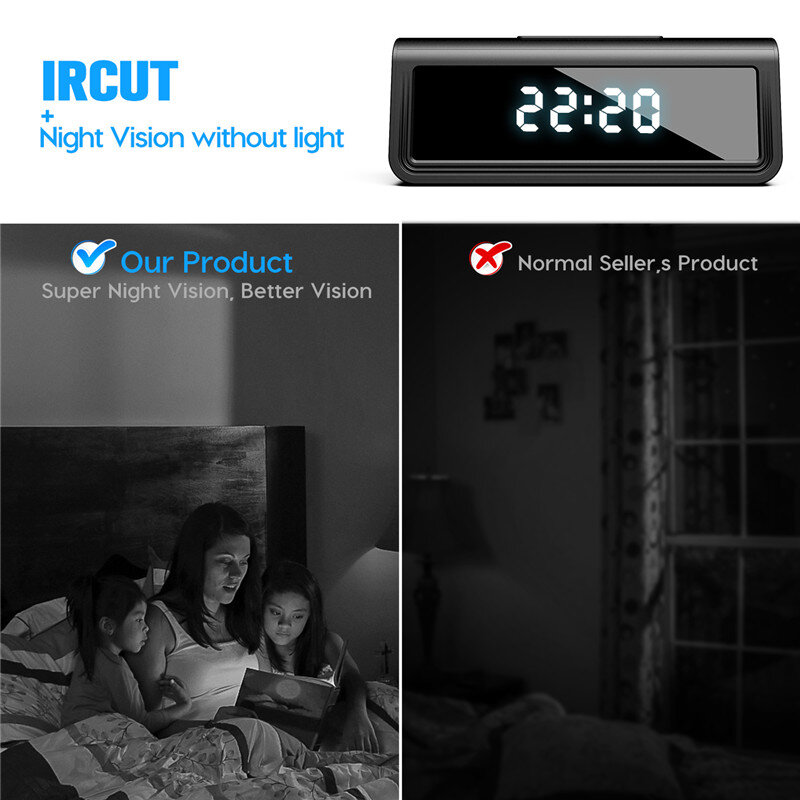 Full HD 2.4g/5g Wifi Secret Clock Mini Camera Night Vision Motion Detect Camcorder orologio digitale Remote Monitoringl Camera Espia