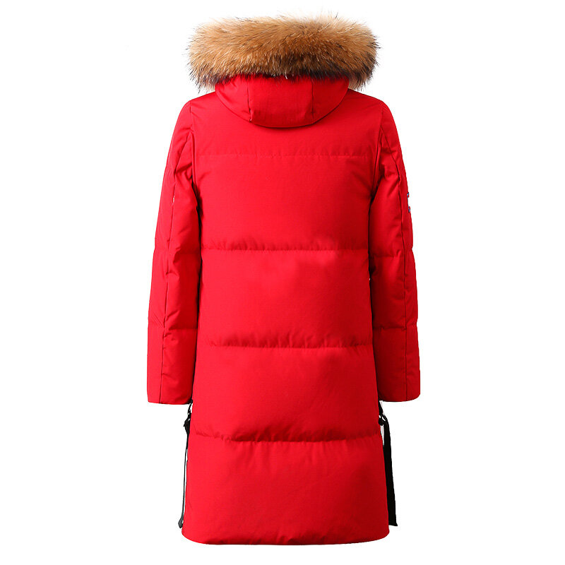 Boollili pato branco para baixo jaqueta feminina casaco de inverno real gola de pele de guaxinim coreano puffer jaqueta feminina quente parka