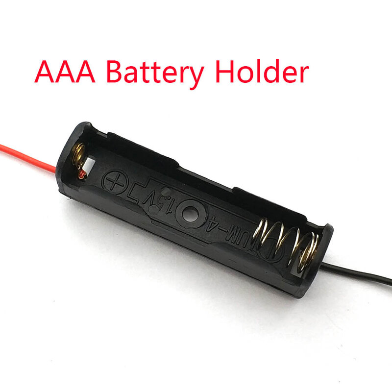 Neue Kunststoff AAA Batterie Fall Halter Storage Box mit Draht Führt für AAA Batterien 1,5 V Schwarz
