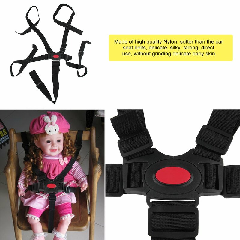 Arnés Universal de 5 puntos para bebé, cinturón de seguridad para cochecito, silla alta, cochecito para niños