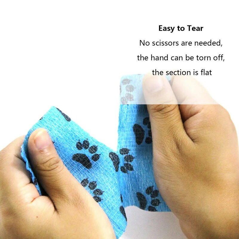 12/6 Pcs Elastic Breathable Self Adhesive Bandage Tape Pet Flexible Cartoon Printed First Aid Light Sports Support Adherent Wrap