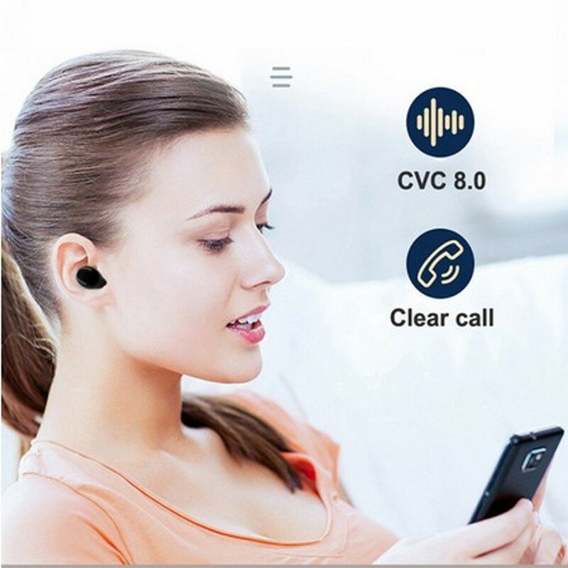 Juessen S8031 TWS 5.0 linii papilarnych dotykowy Bluetooth słuchawki stereo hd bezprzewodowe słuchawki sportowe IPX7 wodoodporne słuchawki