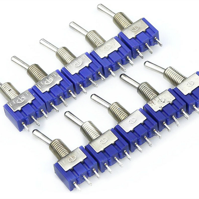 10PC/5PC Miniature Toggle Switch Single Pole Double Throw SPDT (MTS102) ON-ON 120VAC 6A 1/4 Inch Mounting MTS-102