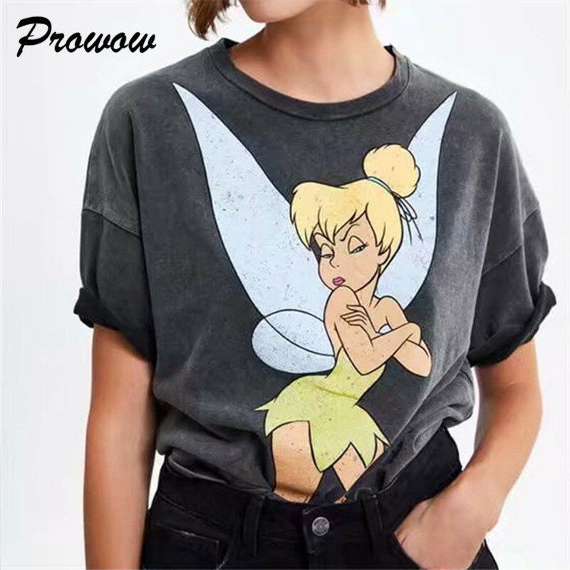 Mode d'été t-shirt femmes harajuku streetwear dessin animé Mickey imprimer coton col rond décontracté t-shirt haut grande taille