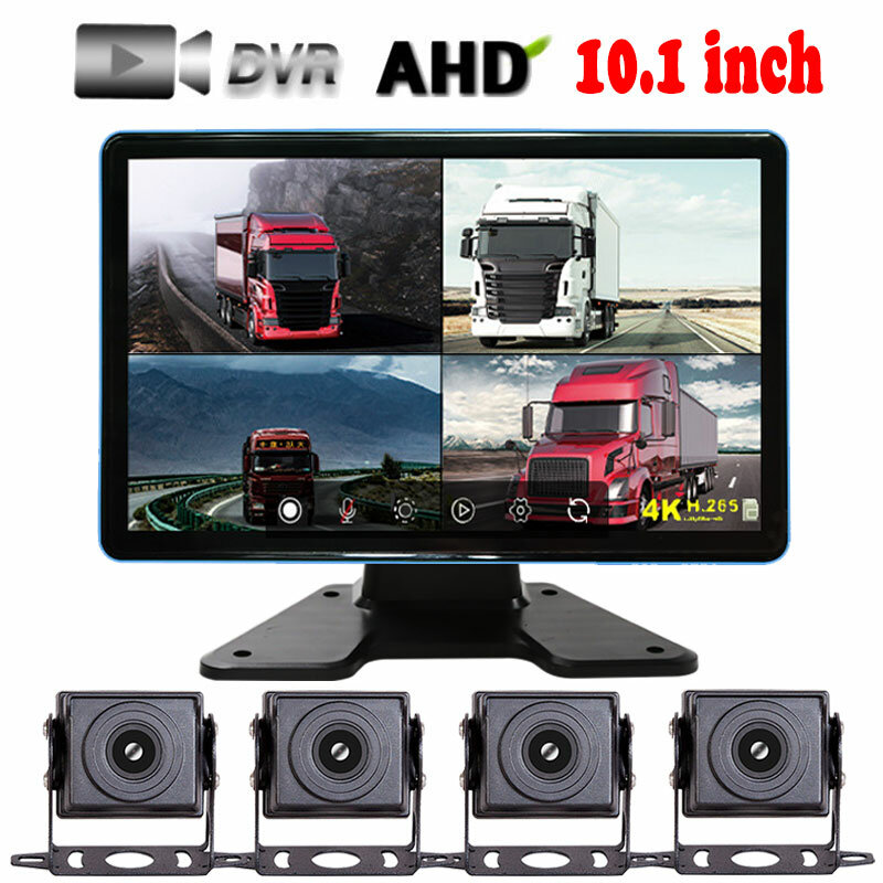 10.1 Inch Touch Screen Auto/Rv/Bus/Vrachtwagen Ahd Monitor Systeem 1080P Voertuig Cctv Camera Hd nachtzicht Omkeren Parking Recorder