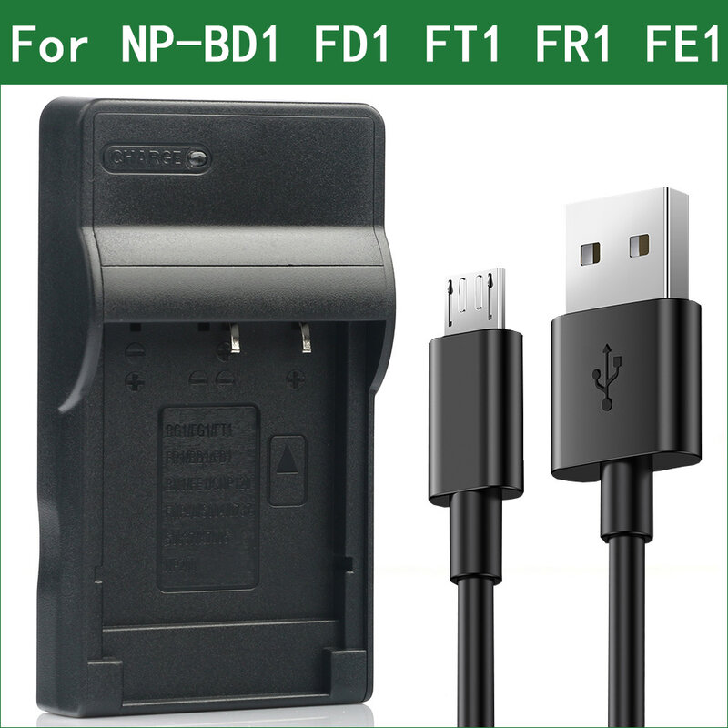 Lanfulang-cargador de batería USB para Sony NP-BD1, NP-FD1, NP-FT1, NP-FR1, NP-FE1, BC-CSD, BC-CS3, BC-TR1, DSC-G3, DSC-T70