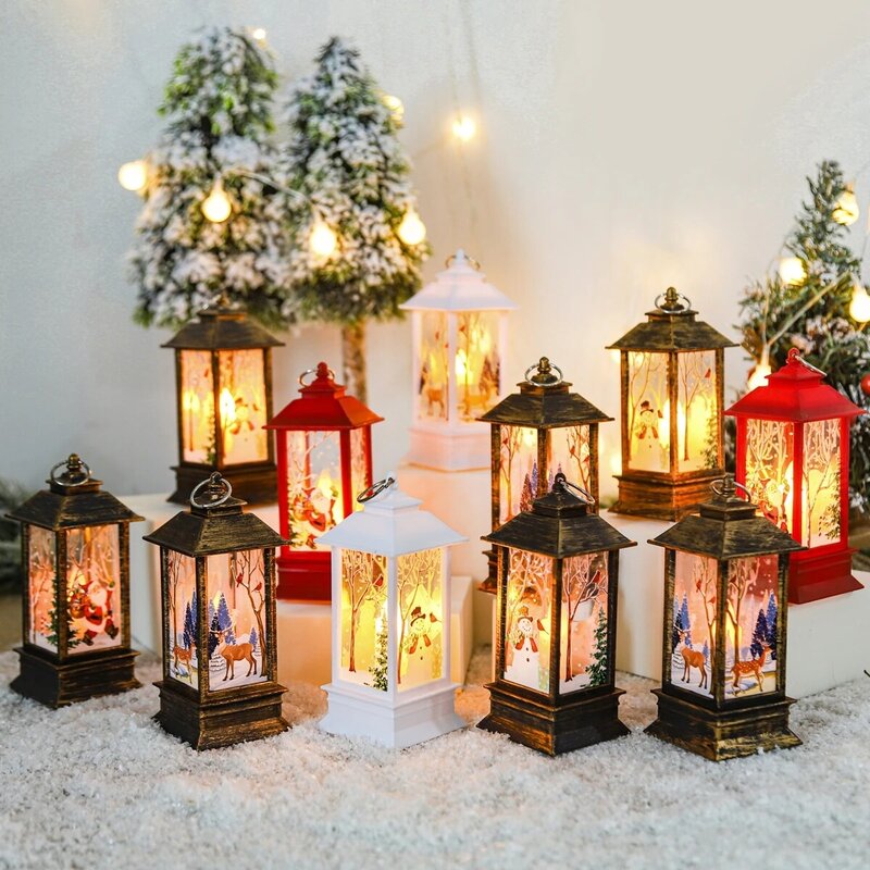 Lanterna di natale luce decorazioni di buon natale per la casa 2021 Navidad ornamenti per alberi di natale regali di natale capodanno 2022