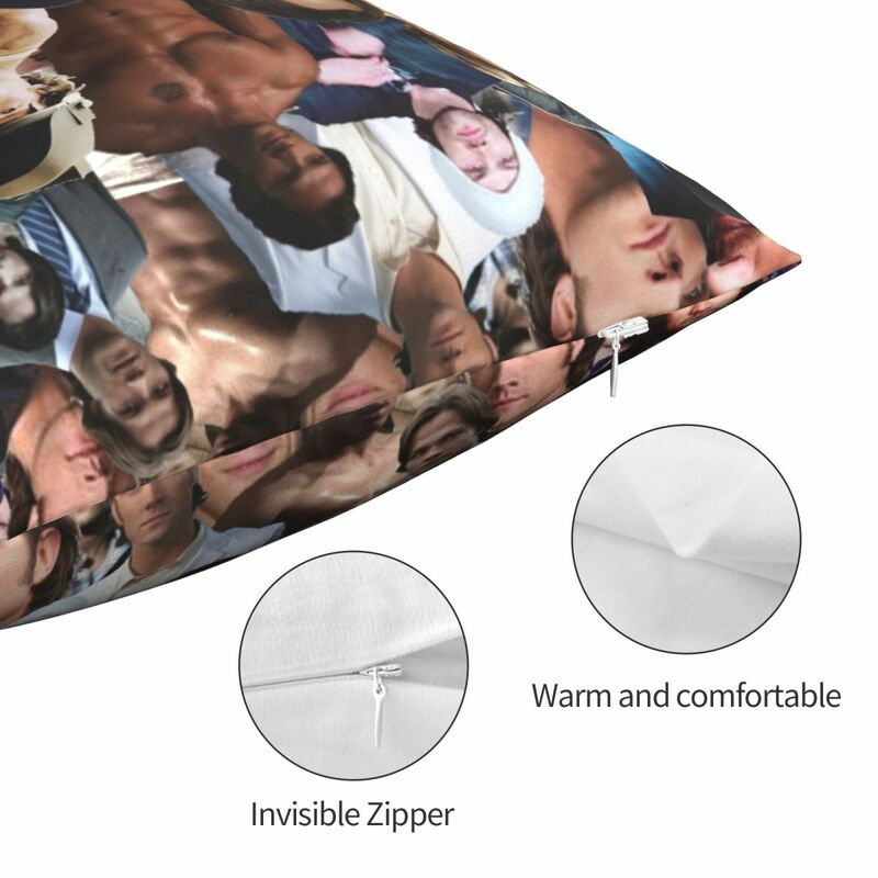 Jared Padalecki квадратный чехол для подушки с коллажем из полиэстера и льна с бархатным узором на молнии, декоративный чехол для подушки, чехол для автомобильной подушки, оптовая продажа