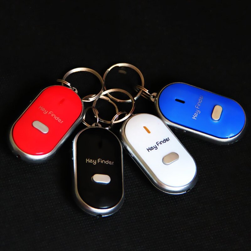 Peluit LED Pencari Kunci Berkedip Berbunyi Kontrol Suara Alarm Antihilang Pelacak Pencari Lokasi Kunci dengan Gantungan Kunci Gantungan Kunci Mini