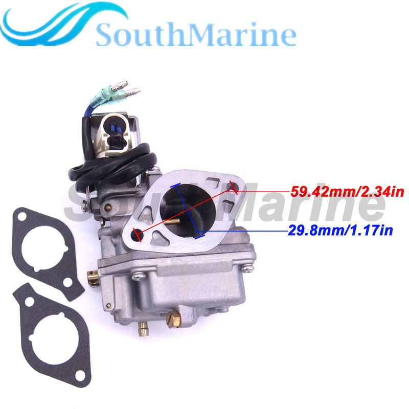 Silnik łodzi 6AH-14301-00 6AH-14301-01 zespół gaźnika i 6AH-13646-00 uszczelki (2 sztuk) dla Yamaha 4-suwowy F20 silnik zaburtowy