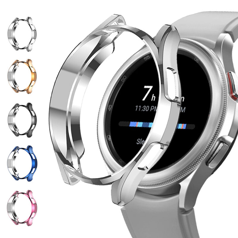 เคสสำหรับ Samsung Galaxy Watch 4/5 44มม. 40มม. 46มม. 42มม. อุปกรณ์เสริมฝาครอบกันชนชุบป้องกันหน้าจอ Galaxy watch4 CLASSIC
