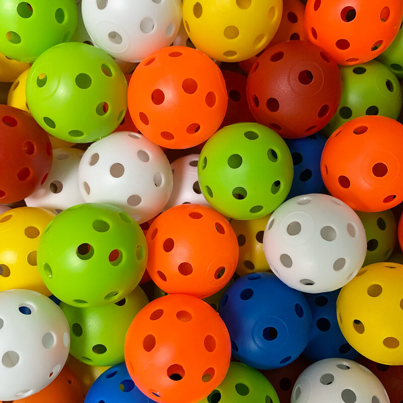 24 шт., 42 мм воздушный поток пластиковые перфорированные цветные тренировочные мячи для гольфа