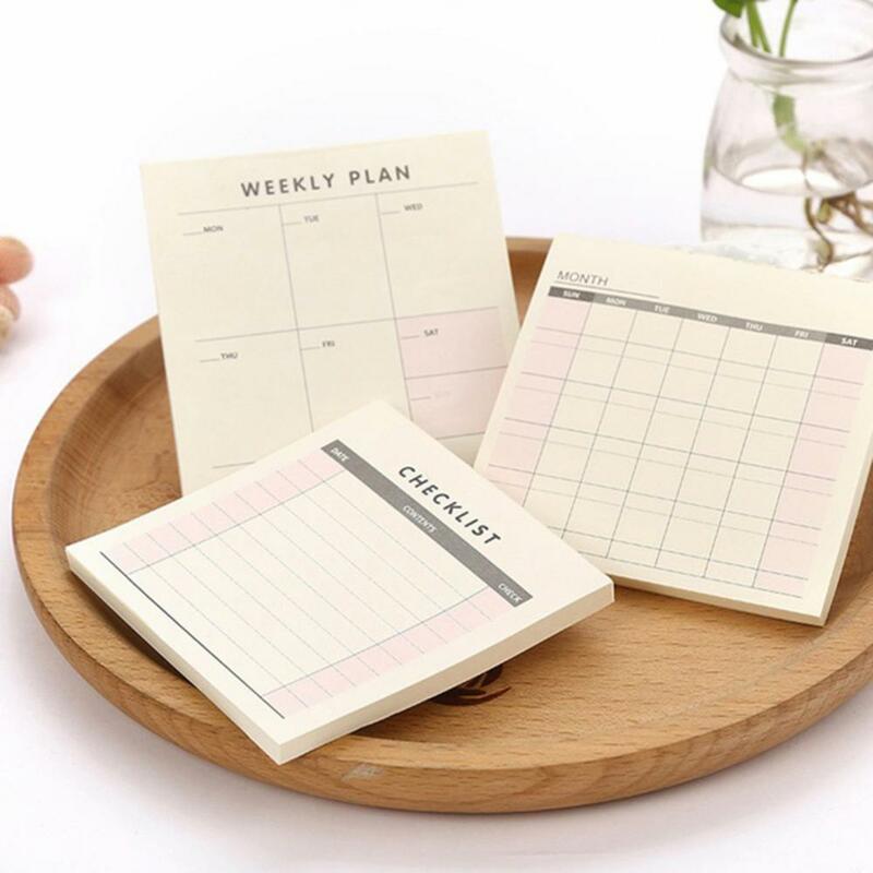 Criativo simples escritório material escolar papelaria caderno memorando lágrima semanal mensal plano de trabalho programação bloco de notas