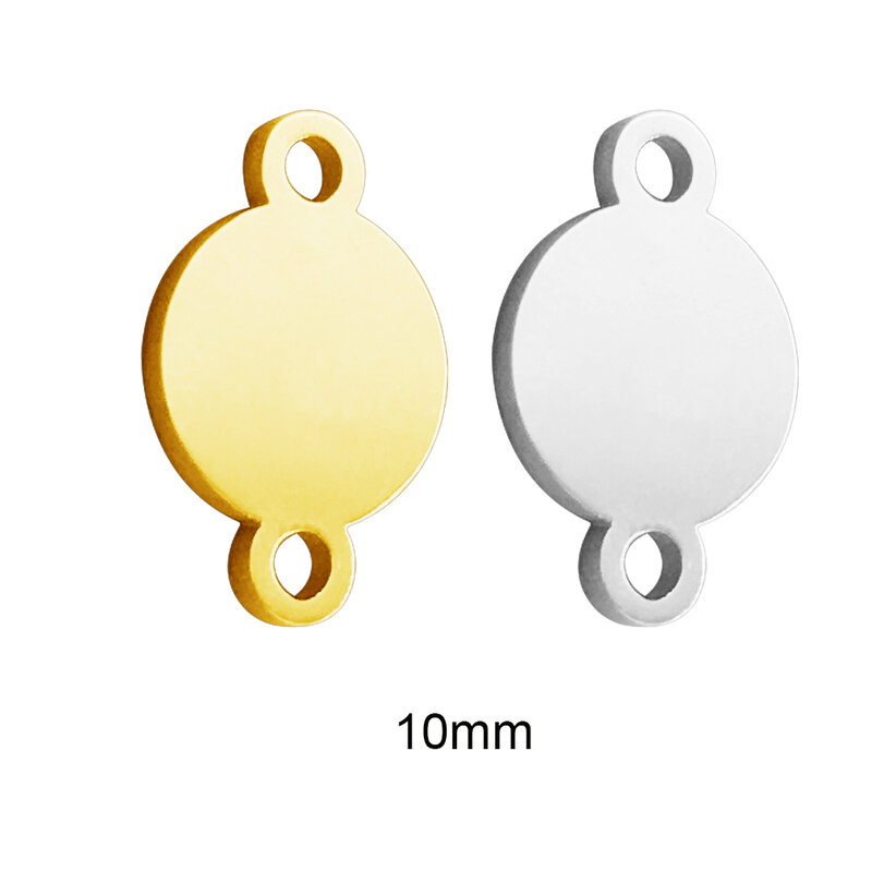 MYLONGINGCHARM freies engraving-50pcs 8mm 10mm 15mm 2 löcher Runde stahl stecker angepasst Armband Charme-individuelles logo oder design