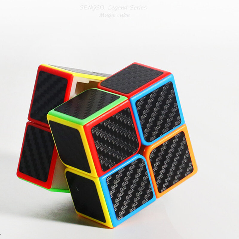Cube magique autocollant en fibre de carbone, puzzle carré de vitesse 3x3x3 et 2x2, cadeaux jouets pour enfants