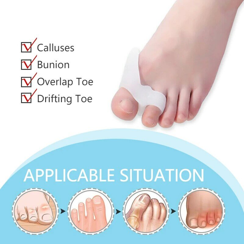 Silicone Gel Thumb Corrector, Little Toe Protector, Bunion Separator, Hallux Valgus, Alisador de dedos, Foot Care, Relief Pads Tool