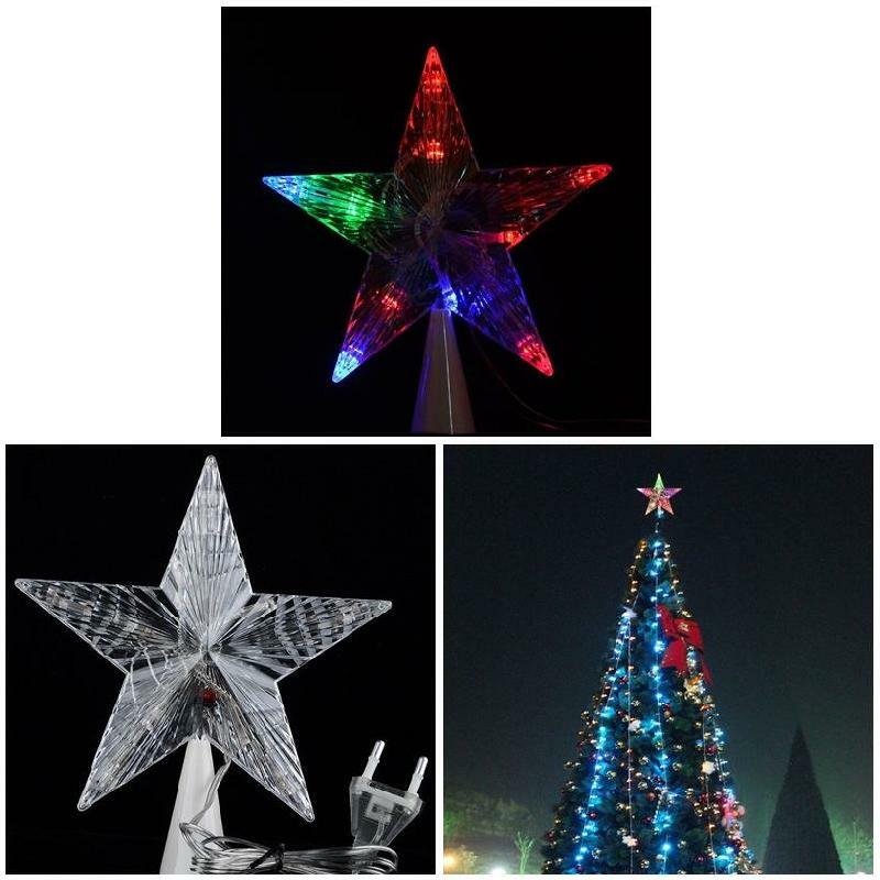 Lampu Bintang Puncak Pohon Natal Besar Dekorasi Multi Warna Lampu 100-240V SAL99