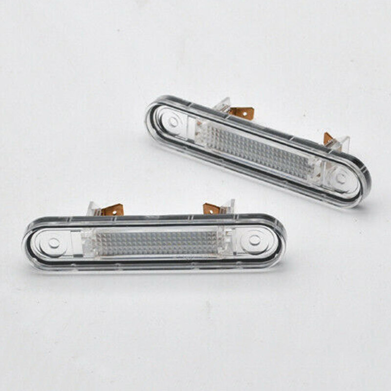 2Pcs White LED License Plate Light Fits For Mercedes E W124 W201/202 Series Auto Exterior Accessories Car Lights