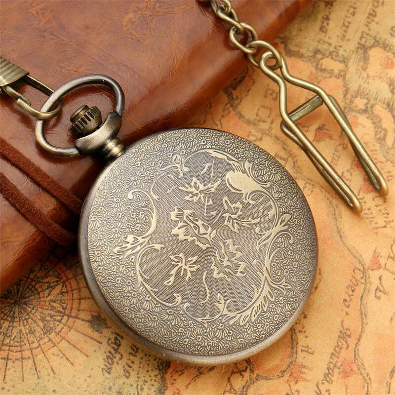 Волшебная школа тема мужская бронзовая кварцевая подвеска карманные часы Длинная цепочка карманные часы античный косплей ожерелье часы подарки
